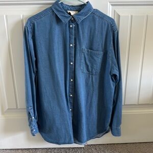 Sezane Blue Casual Button Down Shirt MAX denim shirt